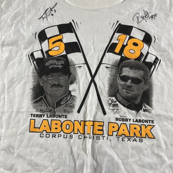 Bobby & Terry Labonte NASCAR signed TShirt Labonte Park Graphic Tee sz L - Picture 3 of 6